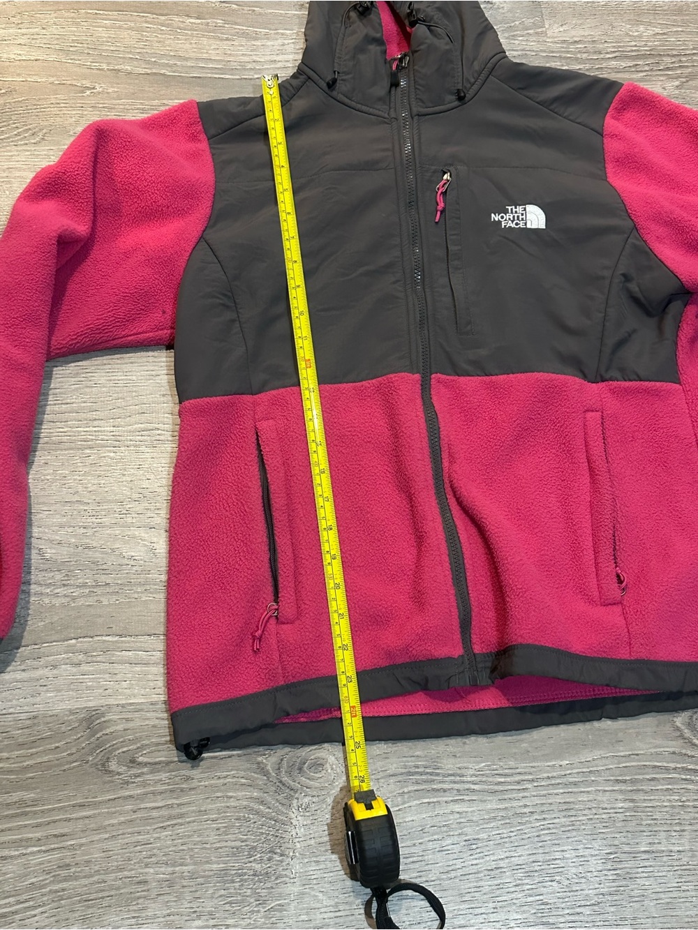 The North Face Fleece Hooded Jacket Fuchsia Black Women’s Size M No Size Tag - Picture 6 of 10